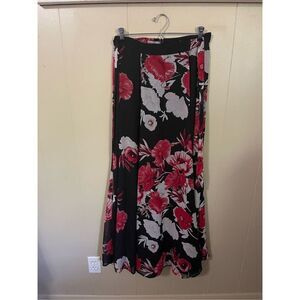 PINK and black Maxi wrap around skirt